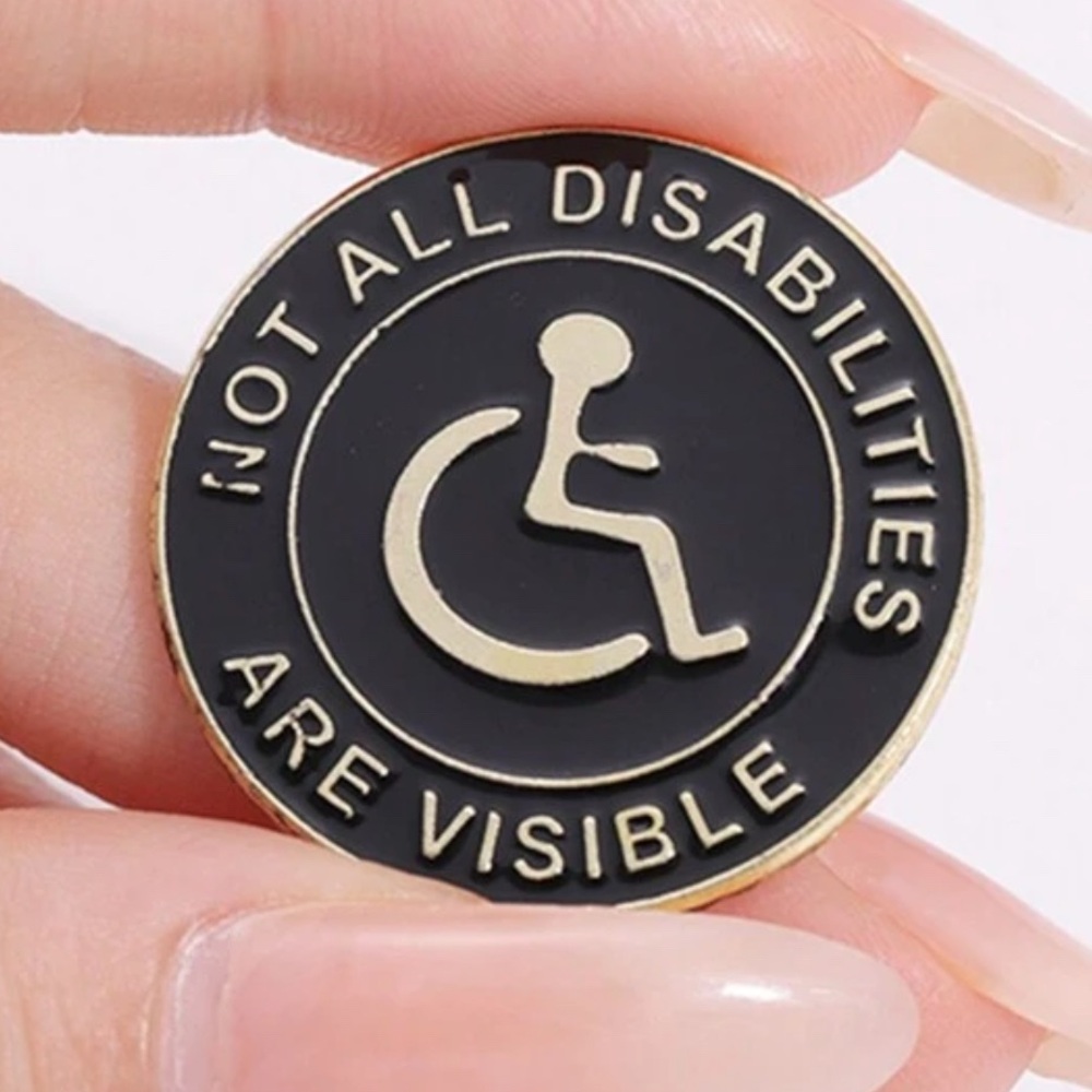 Disability Awareness Black and Gold Pin